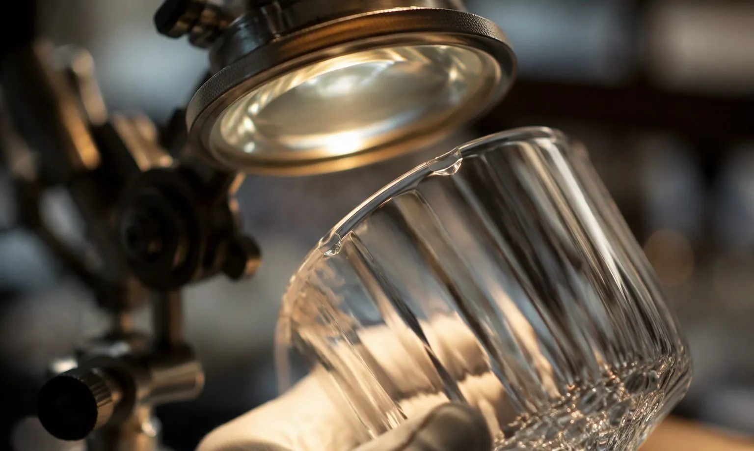 Inspector checks rim and wall under the QC lamp